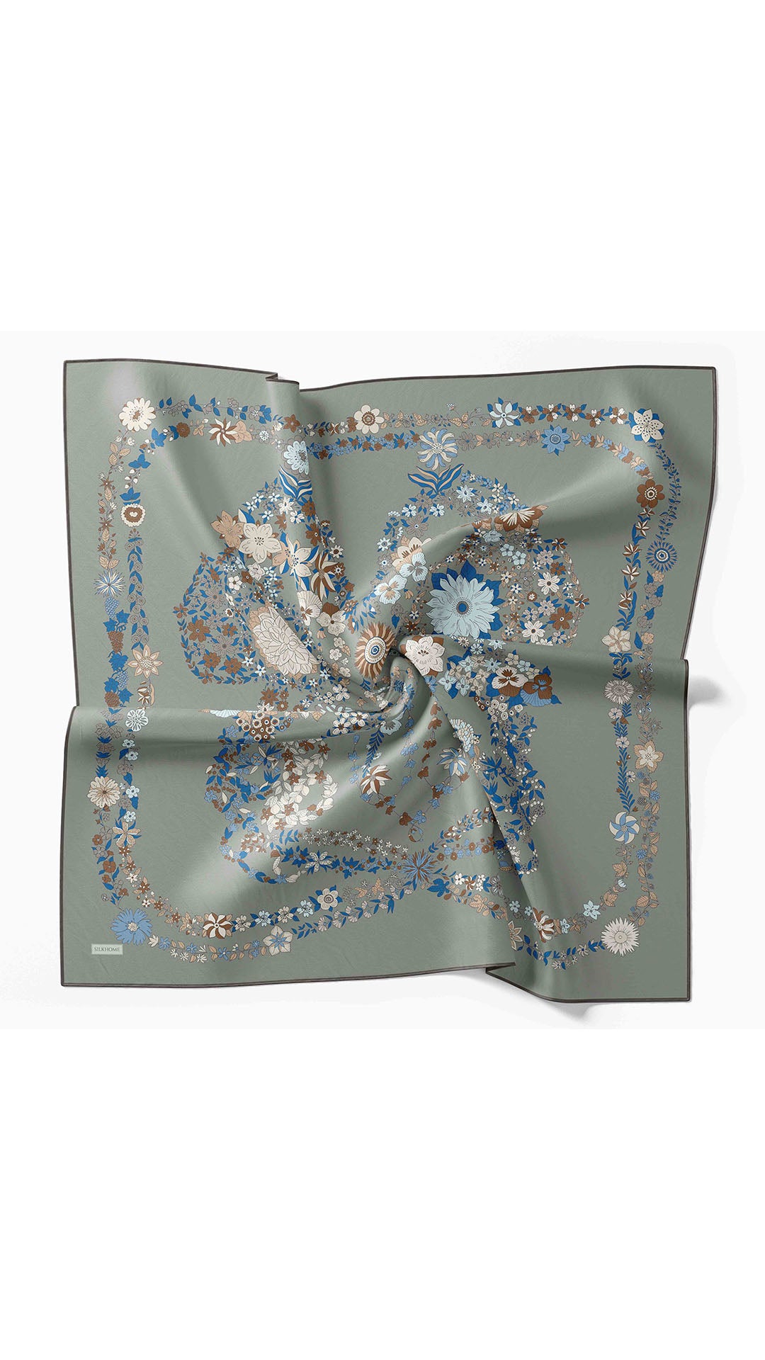 Silk Home Twill İpek Eşarp Botanical 11559-13