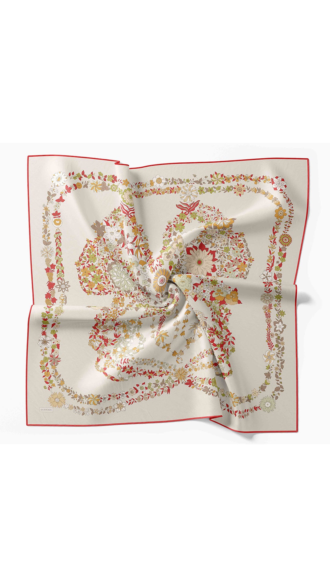 Silk Home Twill İpek Eşarp Botanical 11559-14