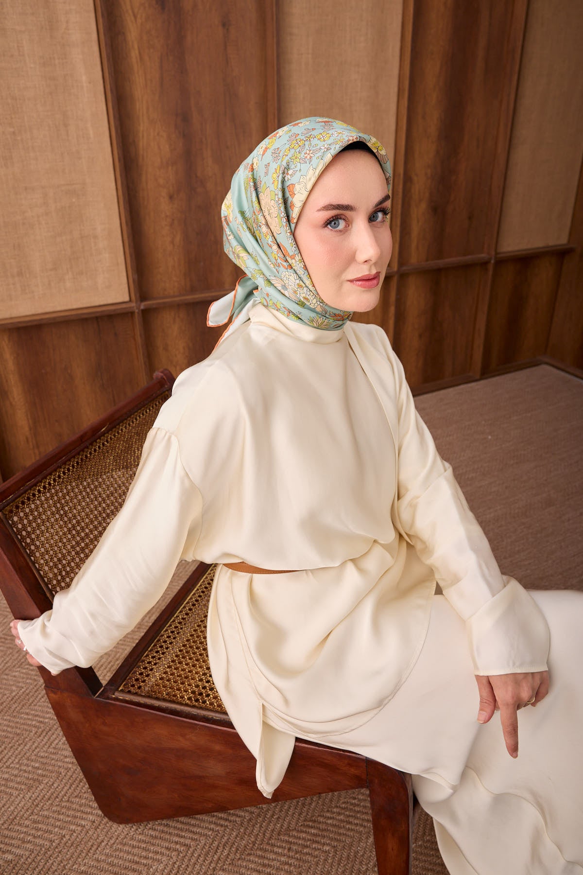 Silk Home Twill İpek Eşarp Botanical 11559-16
