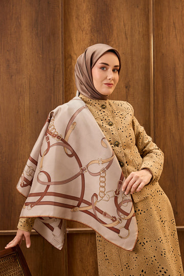 Silk Home Twill İpek Eşarp Belt Print 11561-01