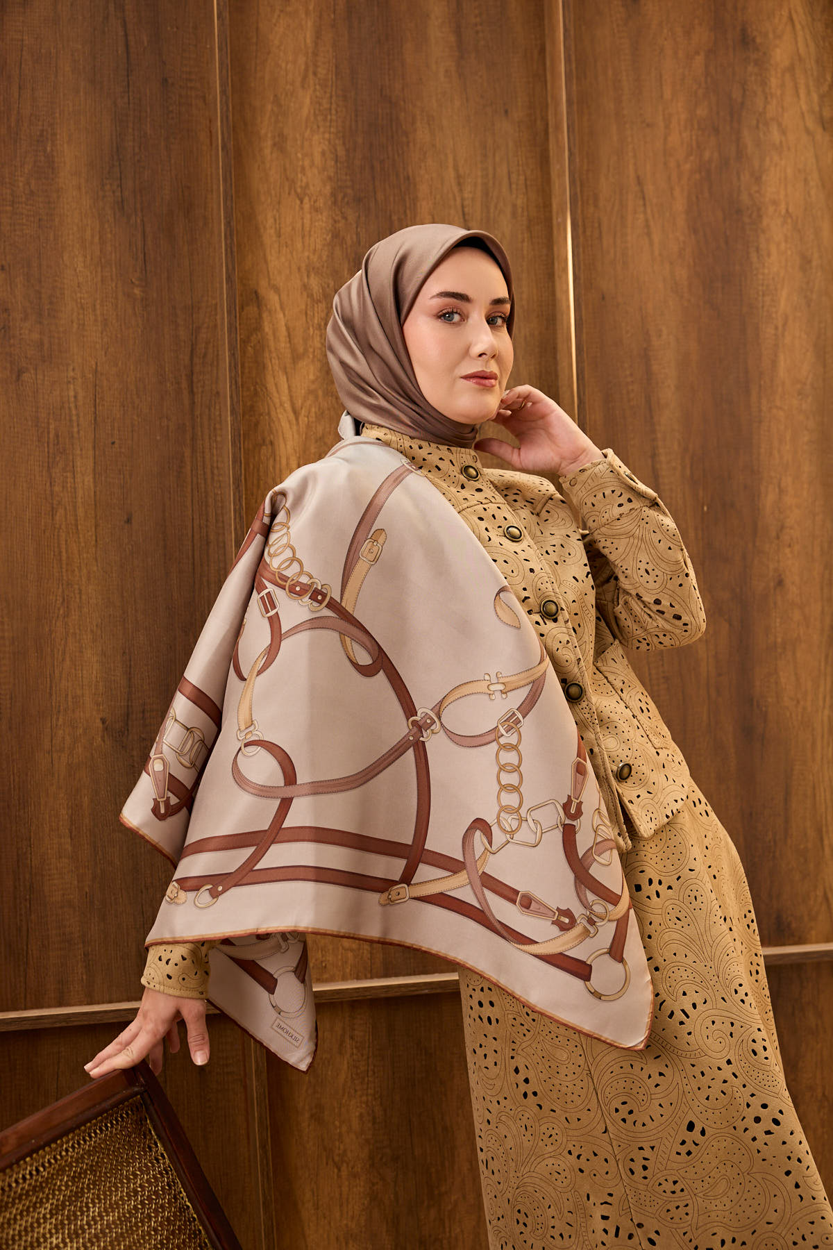 Silk Home Twill İpek Eşarp Belt Print 11561-01