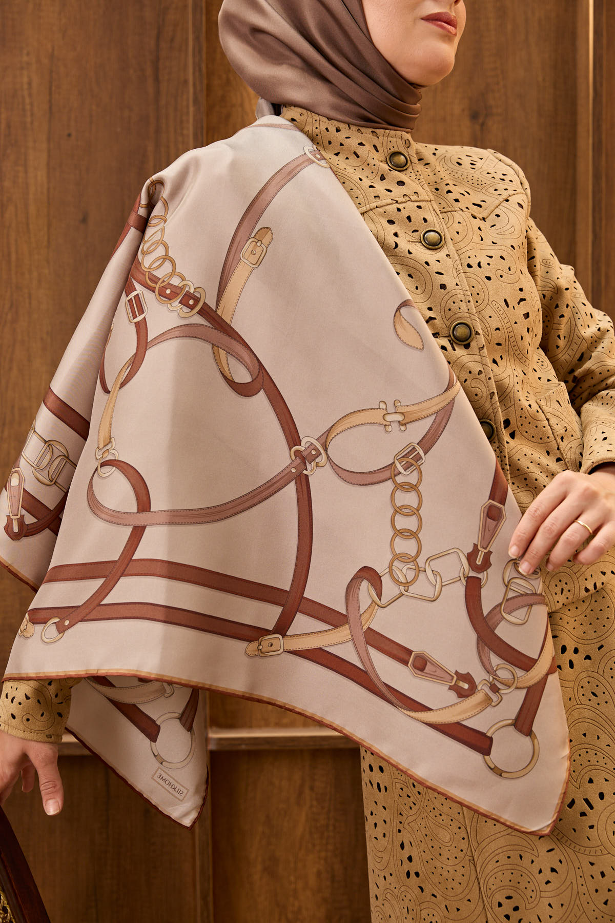 Silk Home Twill İpek Eşarp Belt Print 11561-01