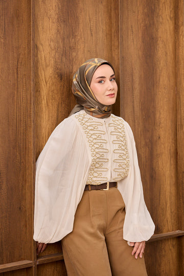 Silk Home Twill İpek Eşarp Belt Print 11561-08