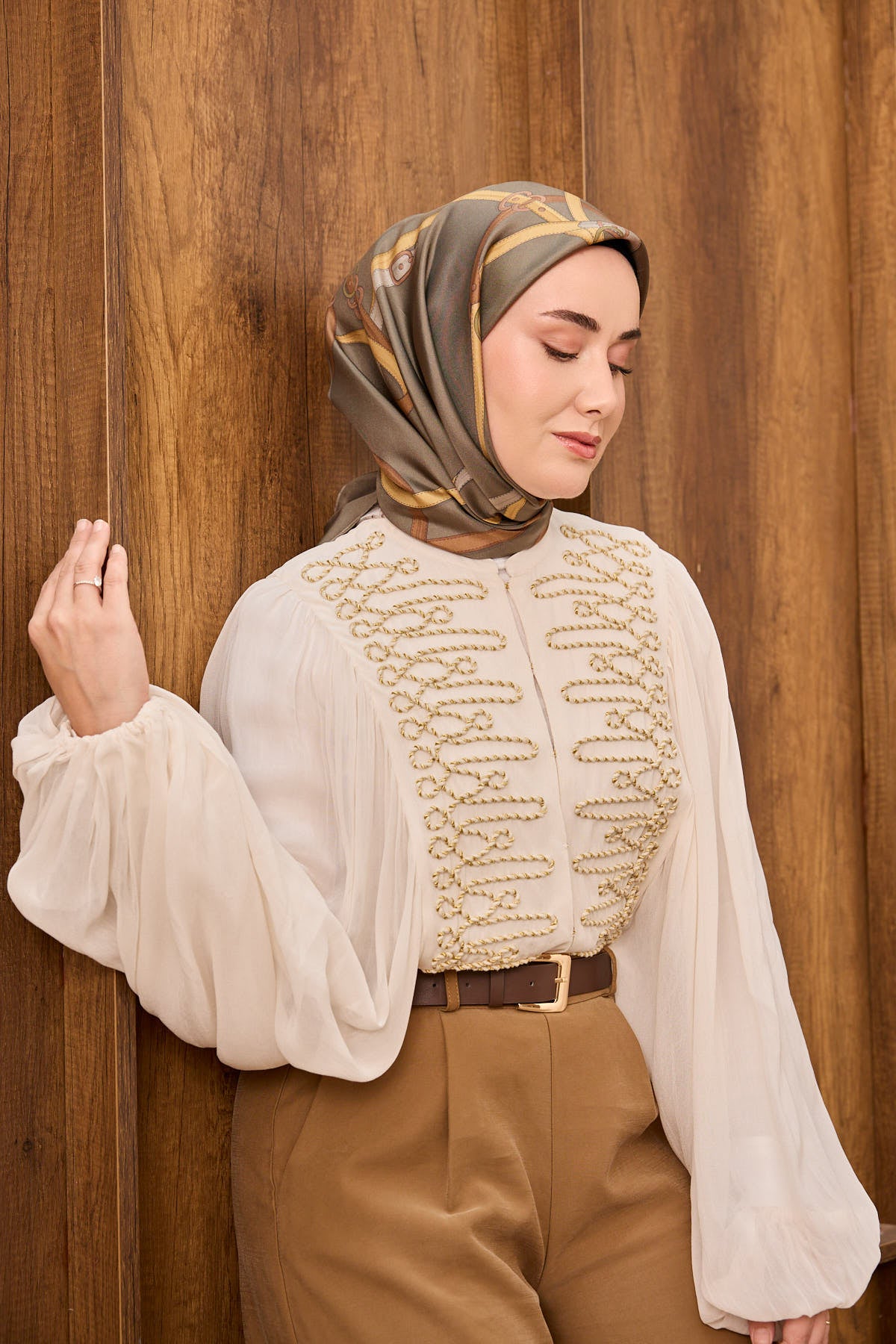 Silk Home Twill İpek Eşarp Belt Print 11561-08