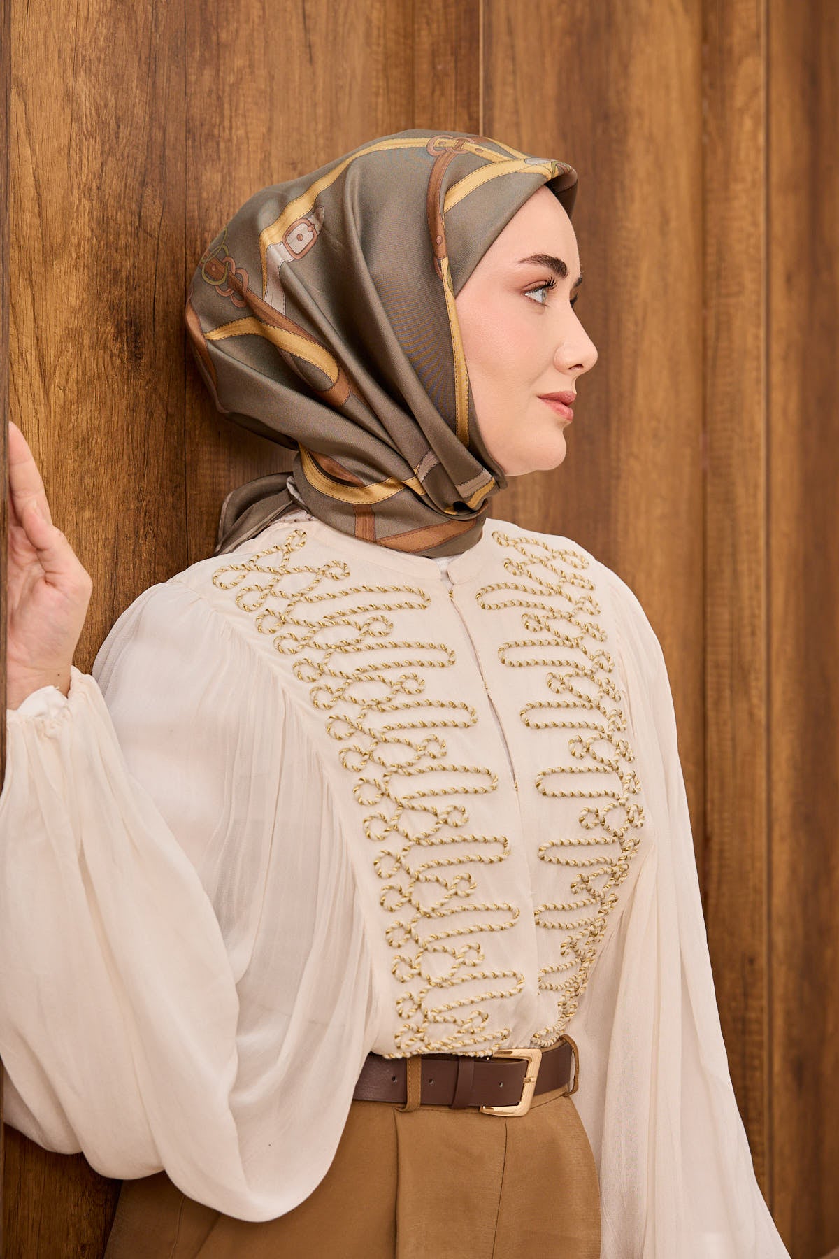 Silk Home Twill İpek Eşarp Belt Print 11561-08