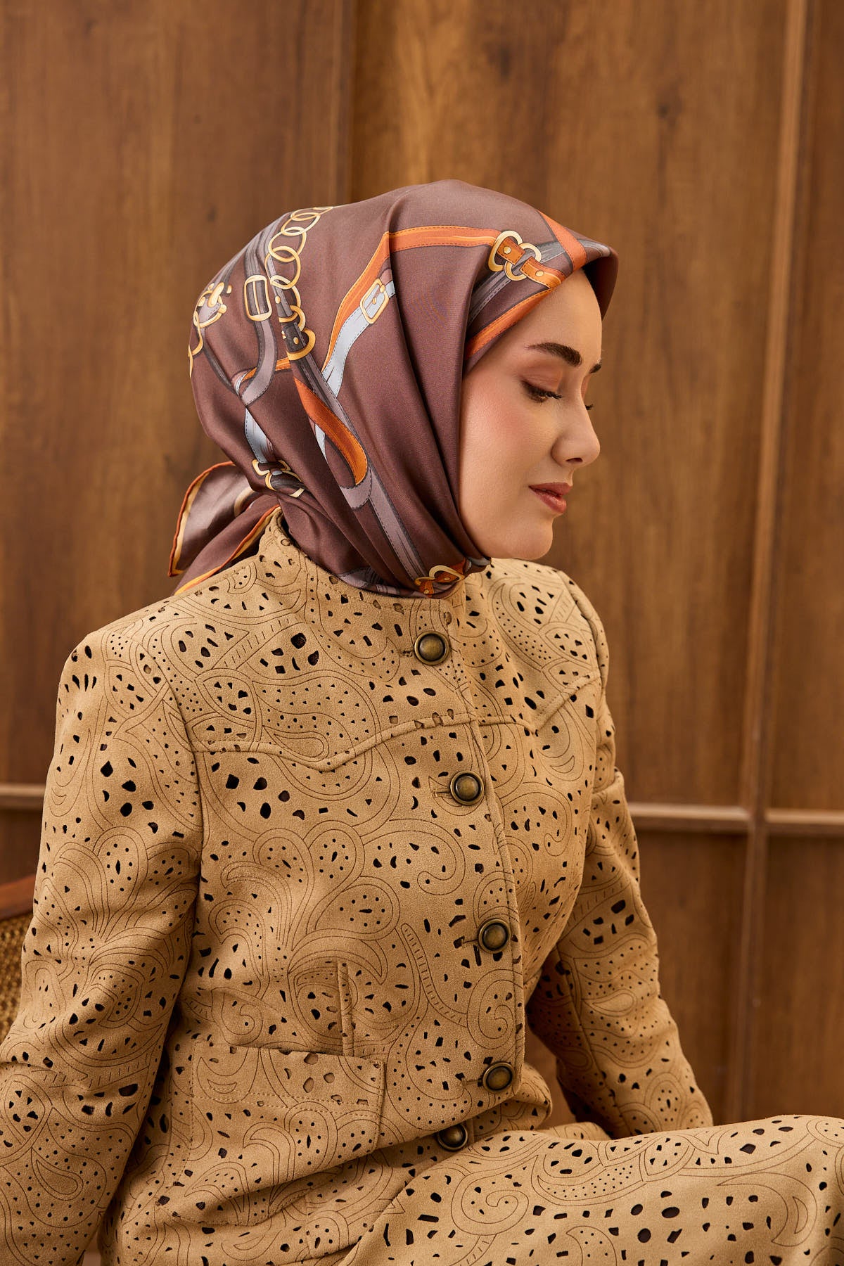 Silk Home Twill İpek Eşarp Belt Print 11561-12