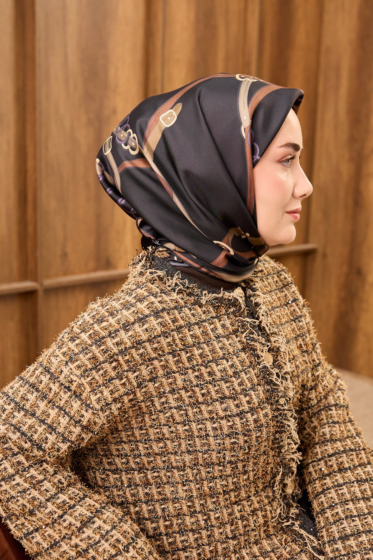 Silk Home Twill İpek Eşarp Belt Print 11561-14