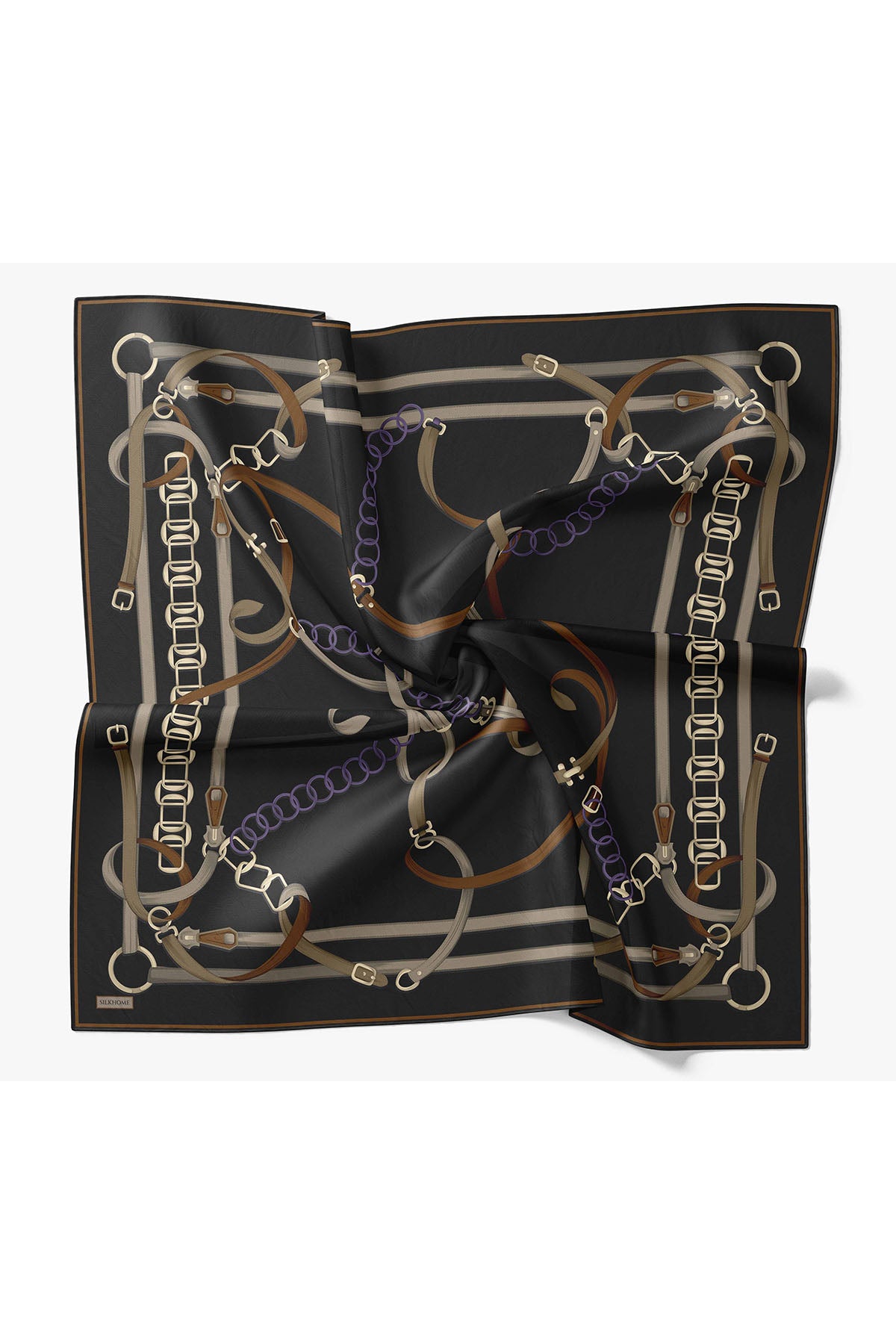 Silk Home Twill İpek Eşarp Belt Print 11561-14