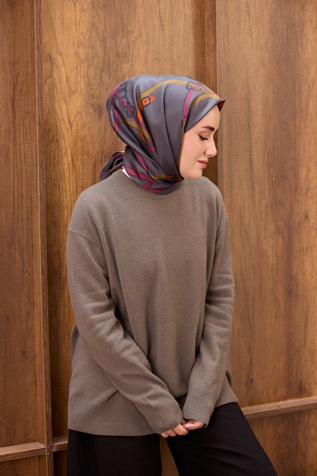 Silk Home Twill İpek Eşarp Belt Print 11561-26